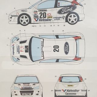 Studio 27 Decal Set Ford Focus WRC 1999 Rally Great Britain Petter Solberg