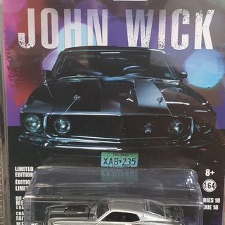 1969 Ford Mustang Boss 429 John Wick Movie 1/64 Greenlight Hollywood Series