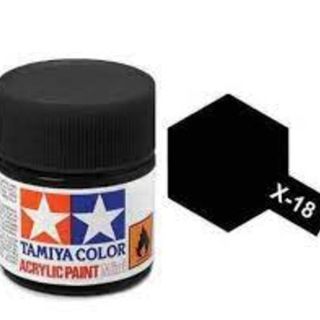 Tamiya Colour Acrylic Paint Mini 10ml - X18 Semi-Gloss Black