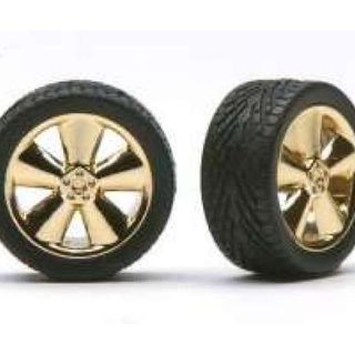 Rims & Tyres Phat Boyz rims w/tires gold x4 Kitset Pegasus 1/24
