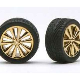Rims & Tyres Bella-s Rims with Tires gold x4 Kitset Pegasus 1/24
