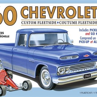 1960 Chevrolet Custom Fleetside Pickup, with Go Kart AMT Kitset 1/25