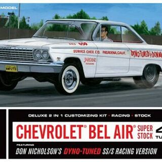1962 Chevrolet Bel Air Super Stock 409 Turbo Hire Don Nicholson AMT Kitset 1/25 with engine