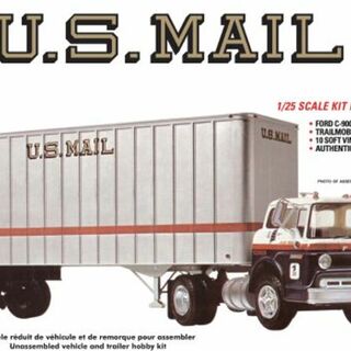 Ford C900 US Mail Truck With USPS Trailer AMT Kitset 1/25