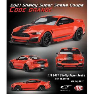 2021 Ford Mustang Shelby Super Snake Coupe Code Orange 1/18 Acme