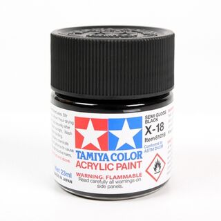 Tamiya X-18 Semi Gloss Black 23ml