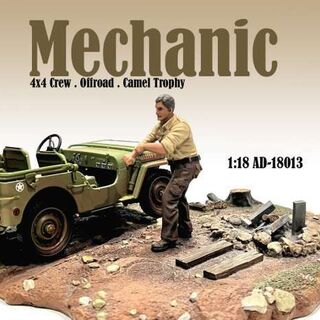 American Diorama 1/18 Mechanic Crew 4x4 Offroad Camel Trophy Figure 3