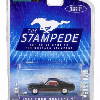 Greenlight 1/64 The Stampede S1 1965 Ford Mustang GT in Raven Black with Red Stripes