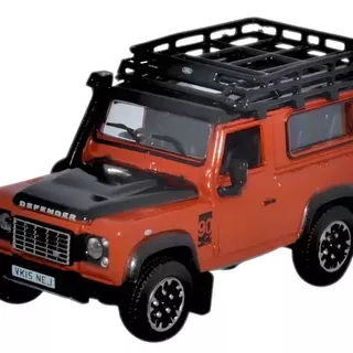 Oxford Diecast Land Rover Defender 90 Phoenix Orange Adventure 1/76