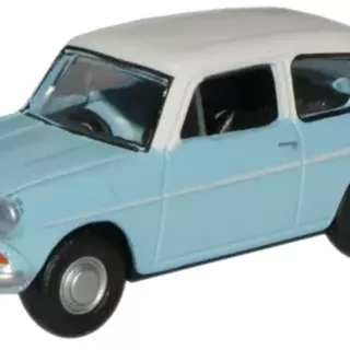 Oxford Diecast Lt.Blue/Ermine White Ford Anglia 1/76