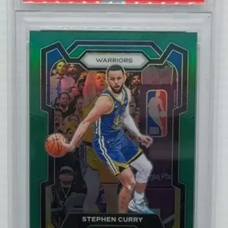 2023 -24 Panini Prizm Stephen Curry Green Prizm PSA 9 Warriors MINT