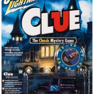 JOHNNY LIGHTNING - Modern Clue – 1980 Toyota Land Cruiser (Prof. Plum & Study & Dagger) w/Poker Chip