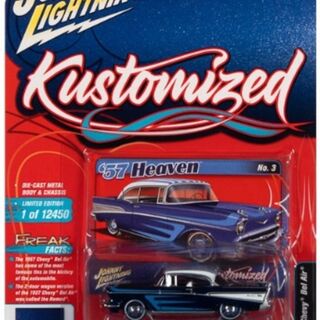 JOHNNY LIGHTNING STREET FREAKS 2022 - 1957 Chevrolet Bel Air (Kustomized) (Cobalt Blue Metallic)