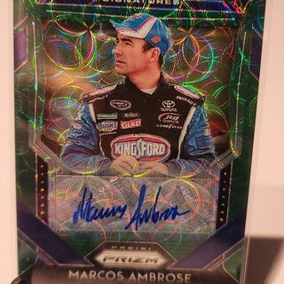 2020 Panini Prizm Scripted Signatures Green Scope Marcos Ambrose  Autographed