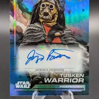 2024 Topps Chrome Star Wars TUSKEN WARRIOR BLUE Autographed 057/150 Joanna Bennett