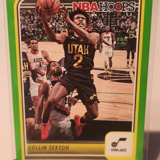 2023-24 Panini NBA Hoops Collin Sexton Neon Green 16 Utah Jazz