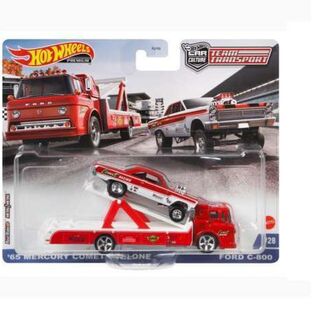 Hot Wheels Team Transport 1965 Mercury Comet Cyclone on a Ford C-800 Truck (damaged packaging)