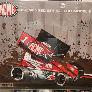 Winged Sprint Car Model Kit - White 1/18 Acme