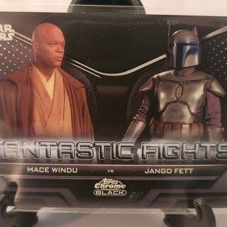 2023 Topps Chrome Black Star Wars Fantastic Fights FF3 Mace Windu vs Jango Fett Trading Card