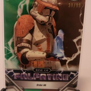 2024 Topps Chrome Star Wars Order 66 Rise of Palpatine Green Refractor 38/99 Numbered Trading Card