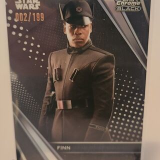 2023 Topps Chrome Black Star Wars Finn Refractor 002/199 Numbered Trading Card