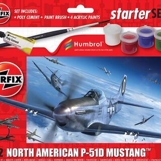 North American P-51D Mustang Kitset Starter Set - Airfix 1/72