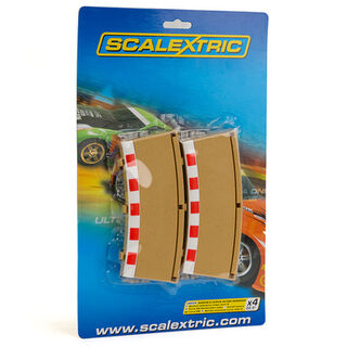 Scalextric 1/32 Track Radius 2 Outer Curve Borders & Barriers 22.5 Degree 4Pcs