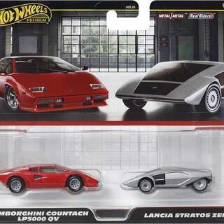 Hot Wheels Premium 2 Pack Lamborghini Countach LP5000 QV & Lancia Stratos Zero