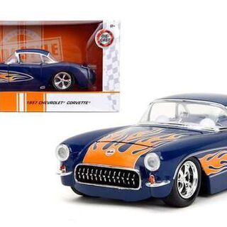 Jada Big Time Muscle 1957 Chevrolet Corvette Navy Blue with Flame 1/24