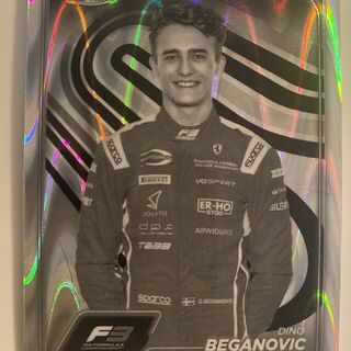 2024 Topps Chrome F1 Qualifying Lap F3 Dino Beganovic #43 Black & White Refractor