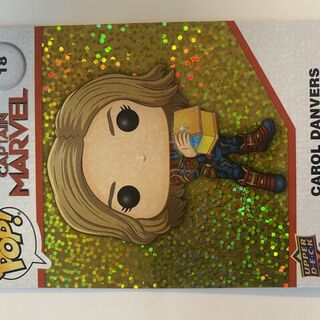 Carol Danvers 2023 Marvel Funko Upper Deck Card #18 Gold Glitter