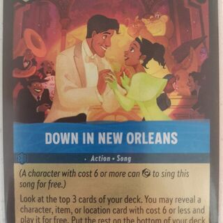 Disney Lorcana Reign of Jafar SUPER RARE Foil Down in New Orleans #177/204
