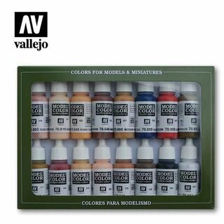 Vallejo Model Colour Face and Skin Tones 16 Colour Paint Set