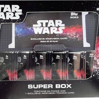 Topps 2023 Star Wars Flagship Super Hobby Box 24 Packs + 1 Exclusive Widevision Trading Cards