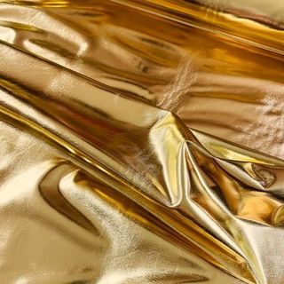 Gold Shiny Liquid Foil Spandex *0.3m Remnant*
