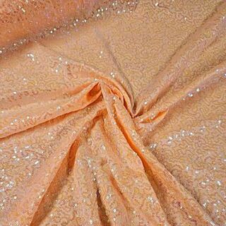 Bedazzled Sequin Polyspandex - Peach