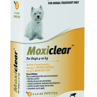 Moxiclear For Dogs 4-10kg 3pk