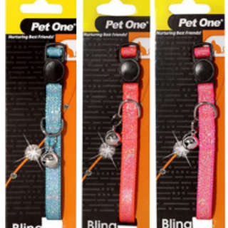 Pet One Collar - Cat Sparkle With Breakaway Clip Blue