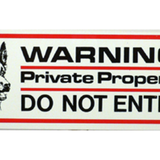 Warning Private Property Gate Sign