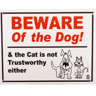 Plaque 'Beware of The Dog & The Cat' Gate Sign