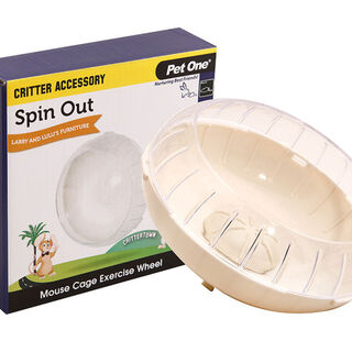 Pet One Critter Accessory Spin Out Exercise Wheel White
