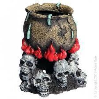 Aqua One Ornament - Skull Fire with Cauldron