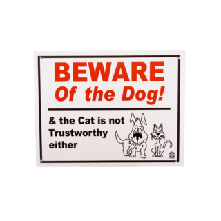 Beware Of The Dog & The Cat Gate Sign