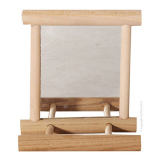 Avi One Bird Toy - Wood Framed Mirror W/seat 12x10cm0