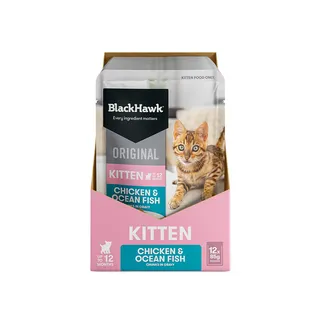 Black Hawk Original Kitten Chicken/Fish/Gravy 85g