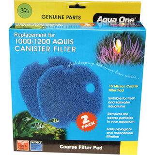 Aqua One Sponge Pad - Blue (15ppi) - 1000/1200 Aquis (2pk)