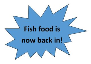 Fish Food is back in stock