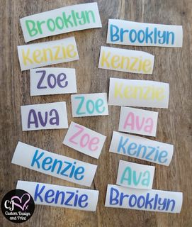 Stick On Name Decal - Plain Fonts