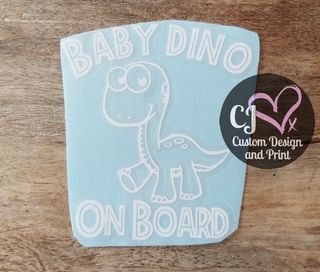 Baby Dino On Board Car Decal