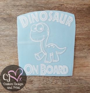 Dinosaur On Board Car Decal